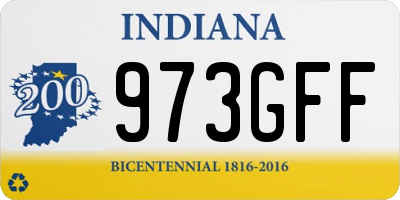 IN license plate 973GFF