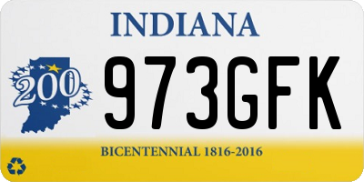 IN license plate 973GFK
