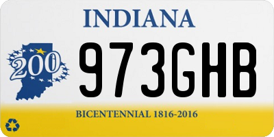 IN license plate 973GHB