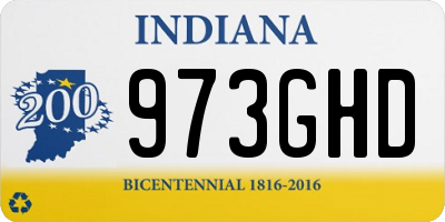 IN license plate 973GHD