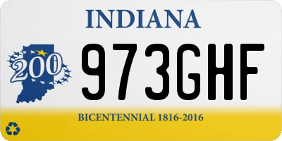 IN license plate 973GHF