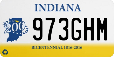 IN license plate 973GHM