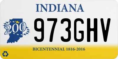 IN license plate 973GHV