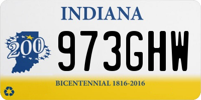 IN license plate 973GHW