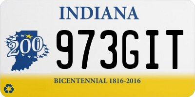 IN license plate 973GIT
