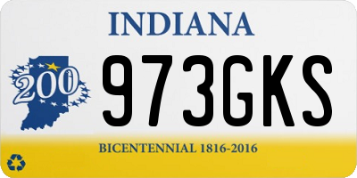 IN license plate 973GKS