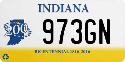 IN license plate 973GN