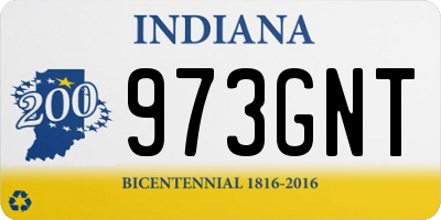 IN license plate 973GNT