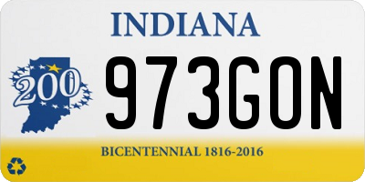 IN license plate 973GON