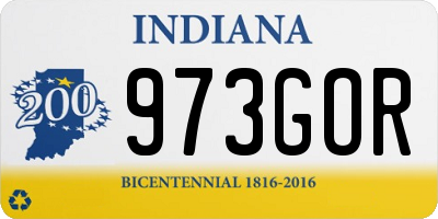 IN license plate 973GOR