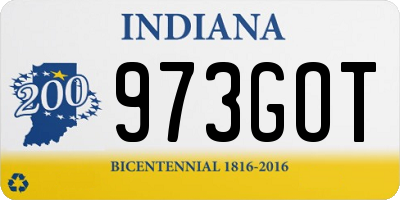 IN license plate 973GOT