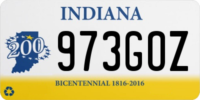 IN license plate 973GOZ