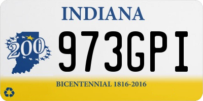 IN license plate 973GPI