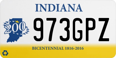 IN license plate 973GPZ