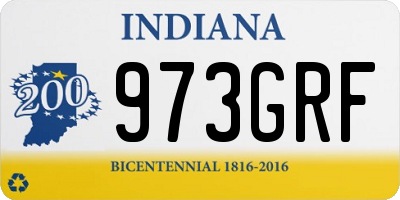 IN license plate 973GRF