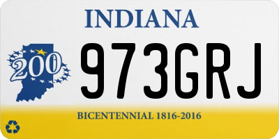 IN license plate 973GRJ