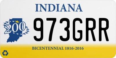 IN license plate 973GRR