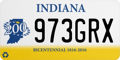 IN license plate 973GRX