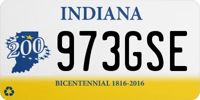 IN license plate 973GSE