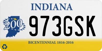 IN license plate 973GSK