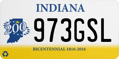 IN license plate 973GSL
