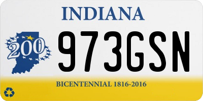 IN license plate 973GSN