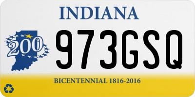 IN license plate 973GSQ