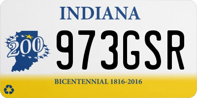 IN license plate 973GSR
