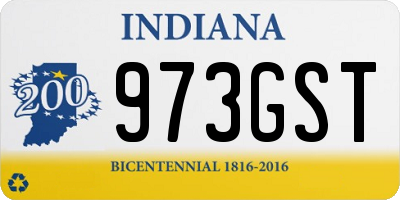 IN license plate 973GST