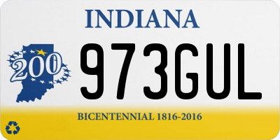 IN license plate 973GUL