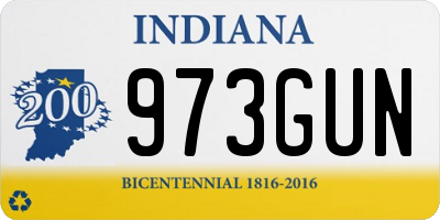 IN license plate 973GUN