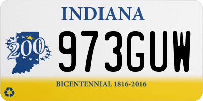 IN license plate 973GUW