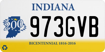 IN license plate 973GVB