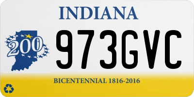 IN license plate 973GVC
