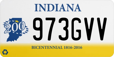 IN license plate 973GVV