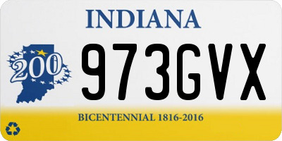 IN license plate 973GVX