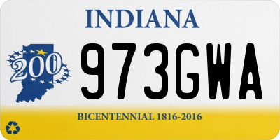IN license plate 973GWA