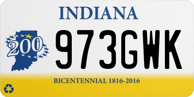 IN license plate 973GWK