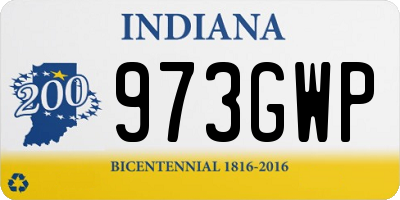IN license plate 973GWP