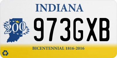 IN license plate 973GXB