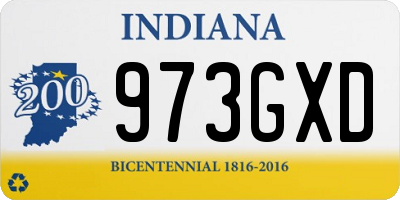 IN license plate 973GXD
