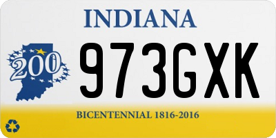 IN license plate 973GXK