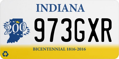 IN license plate 973GXR