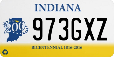 IN license plate 973GXZ