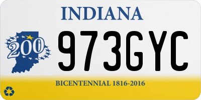 IN license plate 973GYC