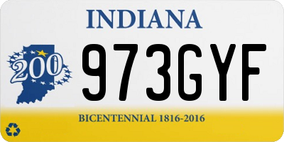 IN license plate 973GYF
