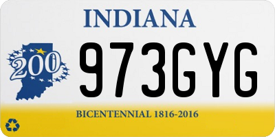 IN license plate 973GYG
