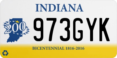 IN license plate 973GYK