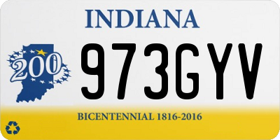 IN license plate 973GYV