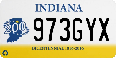 IN license plate 973GYX